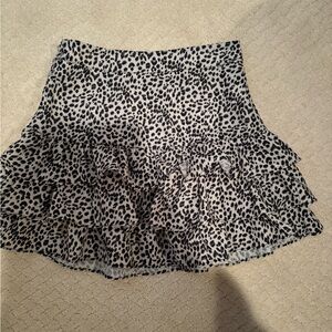 Leopard Print Ruffle Skirt